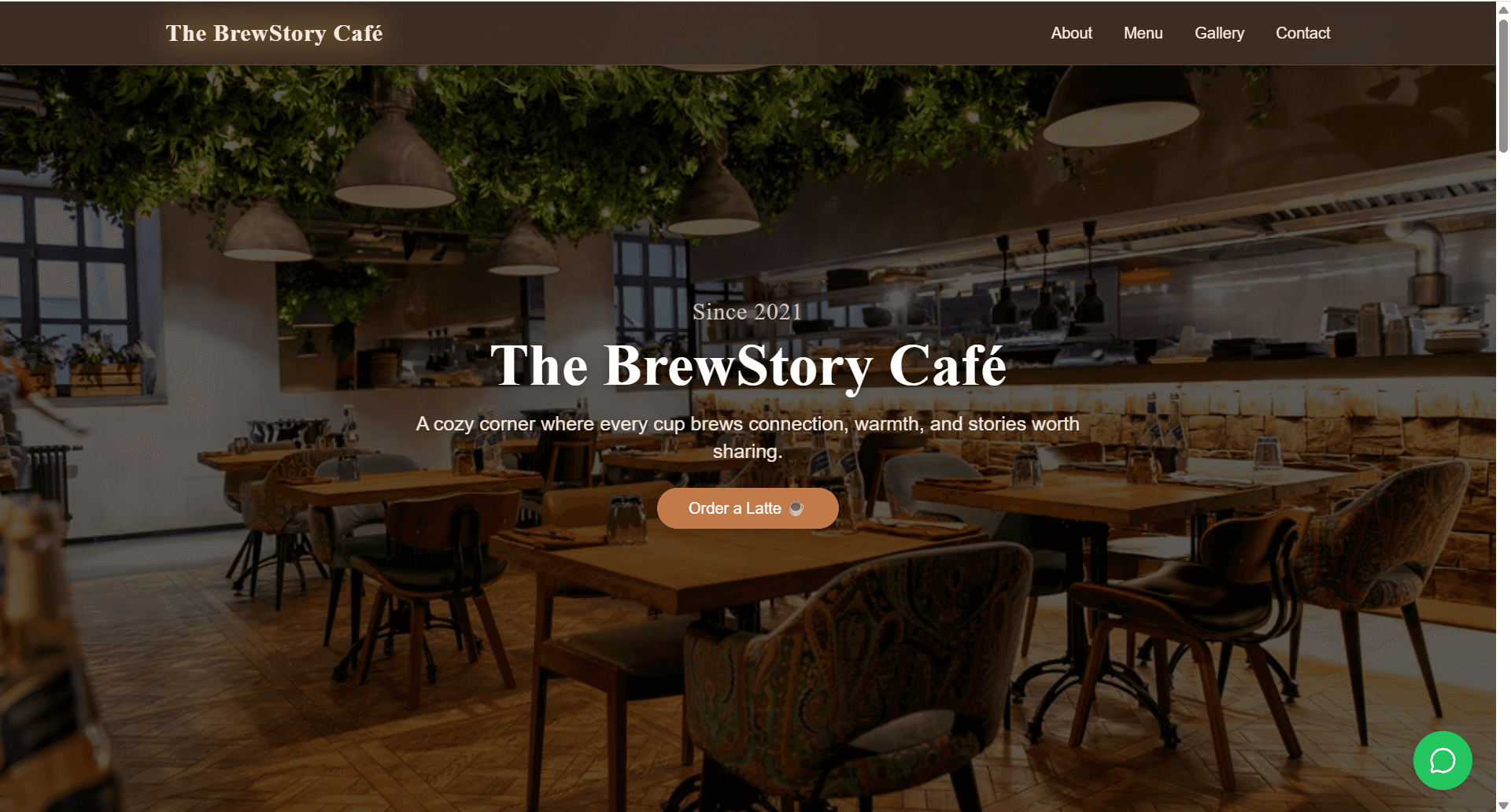 The BrewStory Cafe website