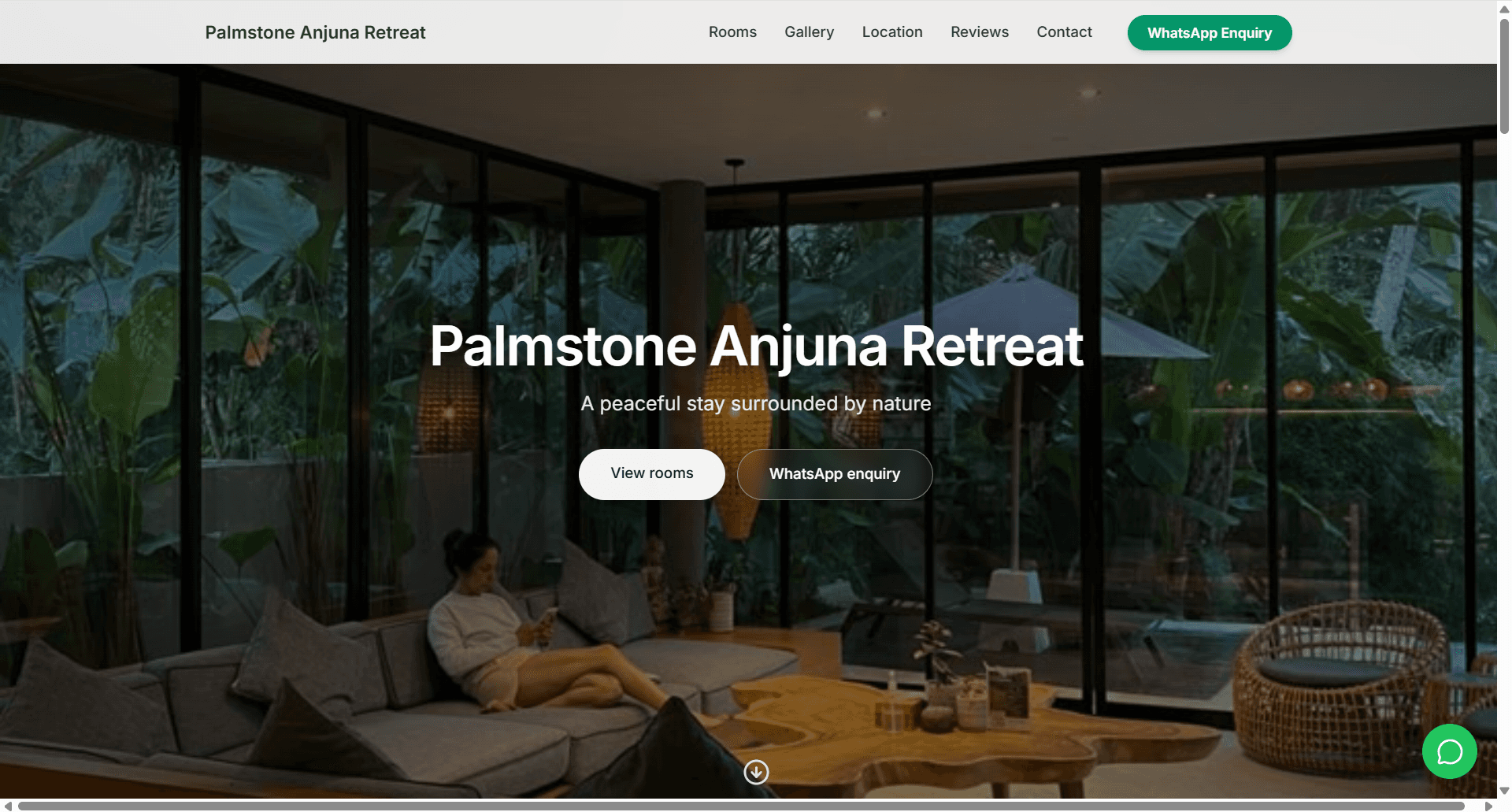 Palmstone Anjuna Retreat website